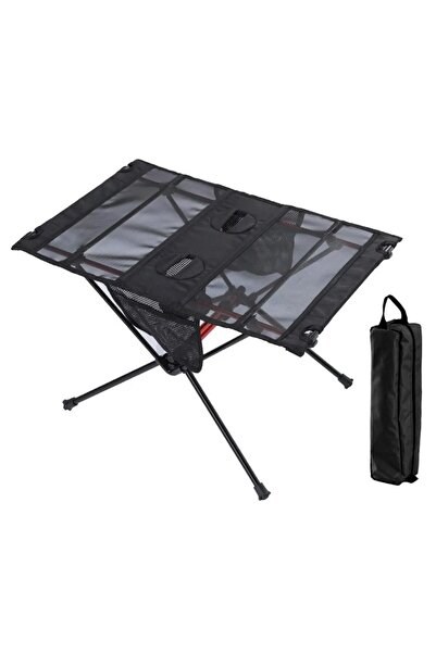 Tradeo Portable Folding Camping Table – Lightweight Picnic Table with Cup Holders for BBQ & Hiking