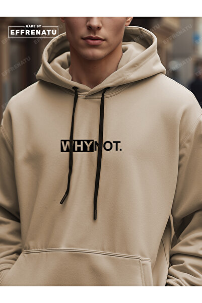 EFFRENATU Unisex Tracksuit Set - Oversized Hooded Print with the Text Why Not