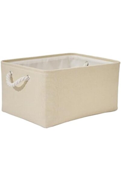 Xess سلة تخزين مستطيلة قابلة للطي مع مقابض، سلة تنظيم صناديق التخزين المستخدمة للمنظمات