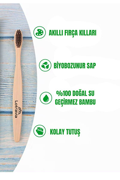 Lotravia فرشاة أسنان من الخيزران