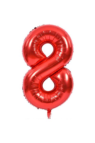 İSTOÇ PARTİ Red Color Number Foil Balloon 100 cm - 8