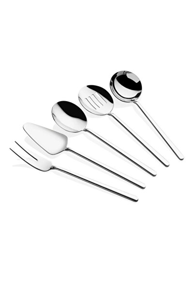 LeesHome طقم تقديم مغرفة صلصة 5 قطع ذهبي ذهبي 1الجودة (التيتانيوم)