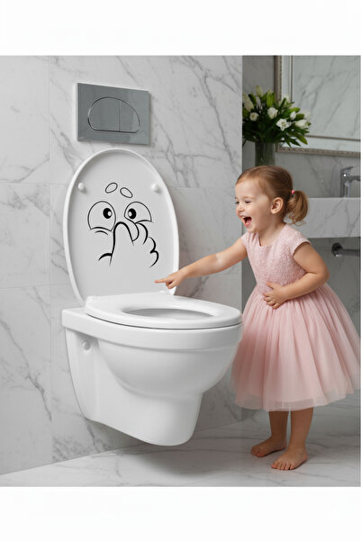 Ada Mdesign Klozet Kapağı Sticker Wc Tuvalet Komik Şirin Etiket Çıkartma