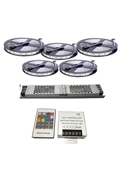 Asşerit Led Rgb Şerit Led 25 Metre Kumanda Ultra Slim Trafo 3 Çip 5050 İç Mekan