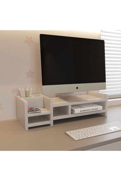 klubeconcept 100% Mdf Modern Monitor and Screen Riser Desk Top Stand with Organizer