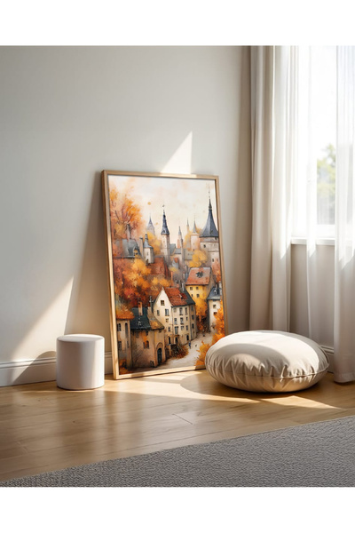 alphobitasarım Tonuri liniștite ale toamnei și orașul european - Tablou indiv...