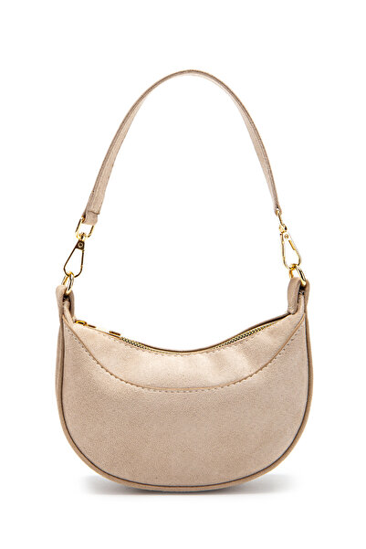 minebag Suede Half Moon Women's Crossbody Bag Lance Beige