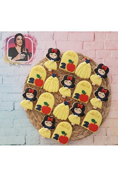 Tatlı Armağanlar Prenses ve Elma Temalı Doğum Gününe Özel Butik Kurabiye - 20...