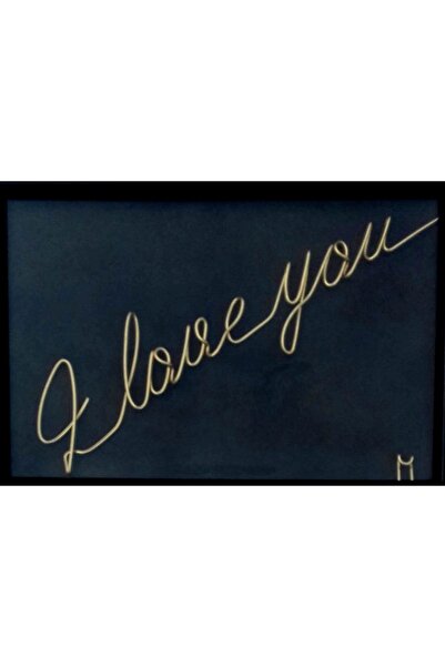 Arta Sarmei I love you, sculptură din sârmă continuă aurie