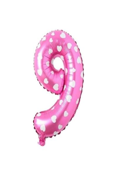 İSTOÇ PARTİ Dotted Pink Color Number Foil Balloon 40 cm - 9
