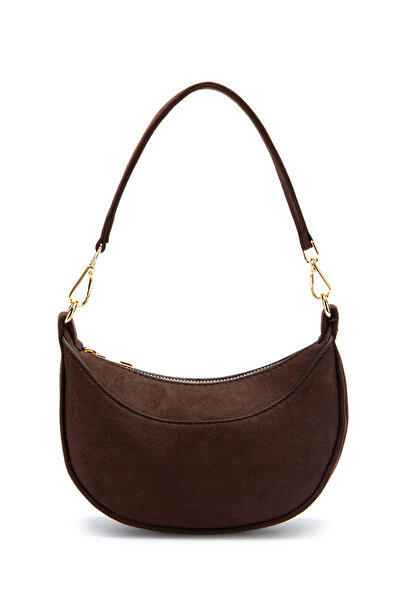 minebag Suede Half Moon Women's Crossbody Bag Lance Brown