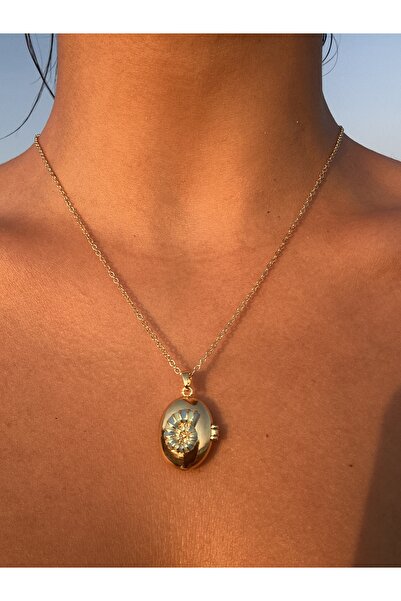 AmoriaJewellery DENİZ KABUĞU KABARTMALI ÇELİK HATIRA KOLYE