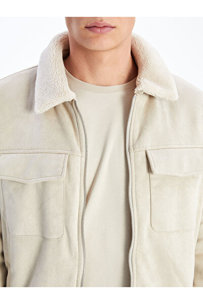 LC Waikiki Özmarka Yeni Sezon Slim Fit Gömlek Yaka Süet Erkek Mont