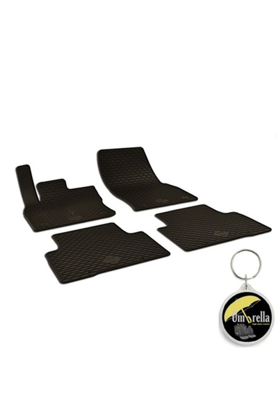 Umbrella Set 4 rubber car mats Urban Line for Volkswagen Touran (2016-) and keychain