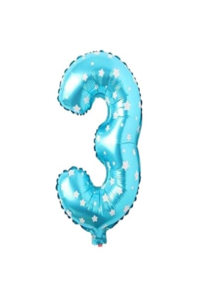 İSTOÇ PARTİ Dotted Blue Color Number Foil Balloon 40 cm - 3