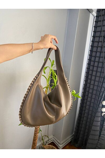 Marvelis Geantă mare pentru mână și umăr pentru femei Marsen Bitter Brown împ...