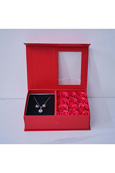 velve Set elegant cu cristale zirconiu, Snowflakes,cutie de bijuterii cu mesa...