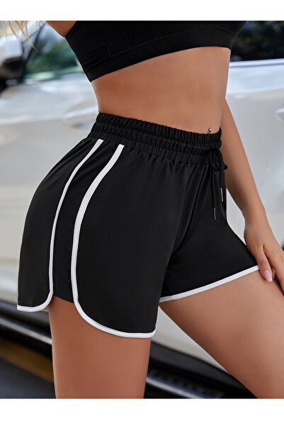 makiteks Βαμβακερό γυναικείο αθλητικό σορτς, σορτς baya με διπλό σωλήνα στο πλάι, 3 τσέπες, ελαστικό κορδόνι που δένει