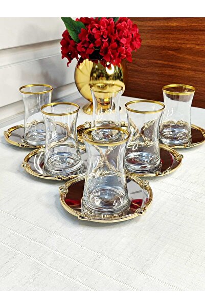 Paşabahçe Metal Plate Tea Set