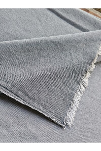 AKTEZ-EL Yıkanmış Kot Kumaş Çekme Yapmaz Renk Vermez Ebatı Boy 200Cm x En 160cm GRİ