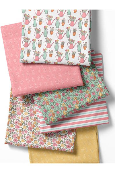 FabricMarket طقم من 6 قطع قماش باتشوورك، مقاس 50×50 سم، قطن 100%، مناسبة للخياطة والأشغال اليدوية