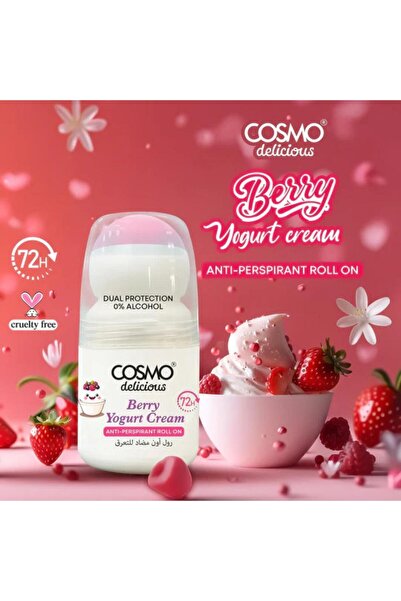 Cosmo Antiperspirant Roll-On with Berry Yogurt Cream Fragrance by Delicious - 50g