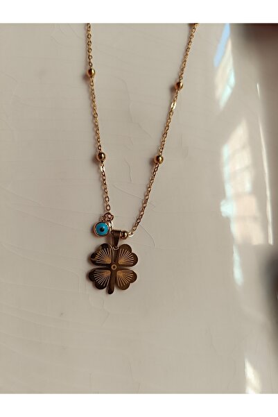 Kudi Steel Necklace with Four Clover Beads
