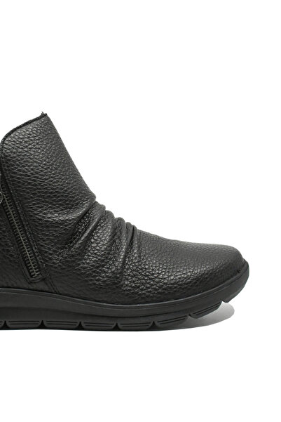 Rieker Women's boots with two zippers, Rieker, black, made of grained leather