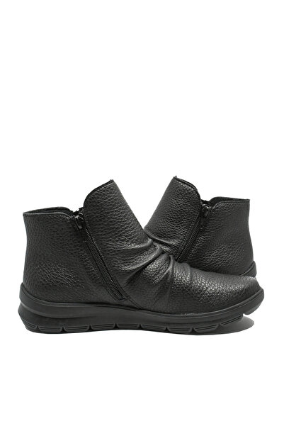 Rieker Women's boots with two zippers, Rieker, black, made of grained leather