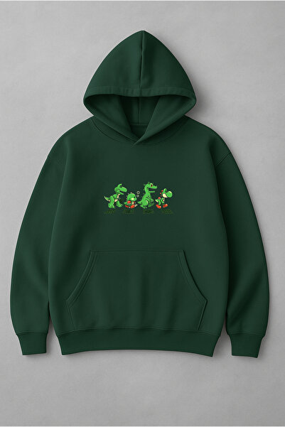 LORVEX سويت شيرت للجنسين مطبوع عليه ديناصورات تمر بالصعود والنزول