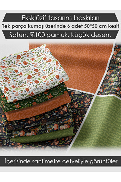 FabricMarket 6 штук 50x50 см 100% бавовняний набір тканин для пэтчворка – для...