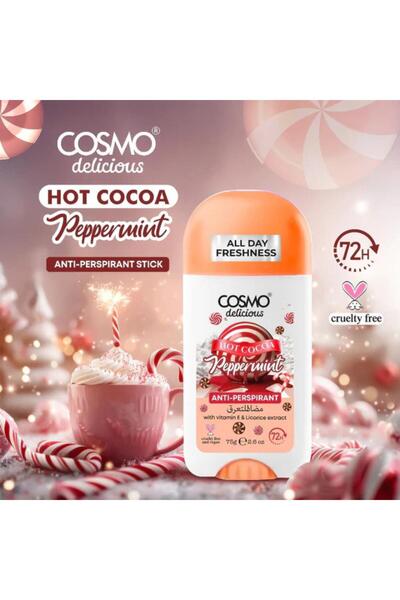 Cosmo مزيل عرق ستيك برائحة الكاكاو الساخن والنعناع من ديليشس - 75 جم