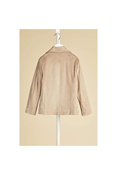 Red Wagon - Jachetă motociclistă din piele întoarsă ecologică pentru fete, bej-crem, 4-5 ani