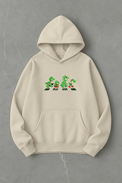 LORVEX Dinozaurii care trec prin același drum Imprimeu Oversize Unisex Swea t...