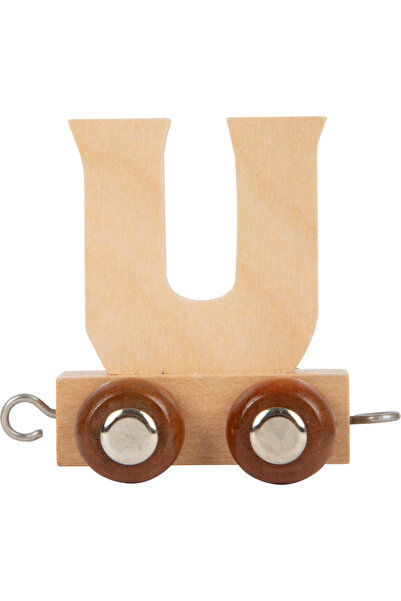 Small Foot Tren cu litere, din lemn, Vagoane si Locomotiva