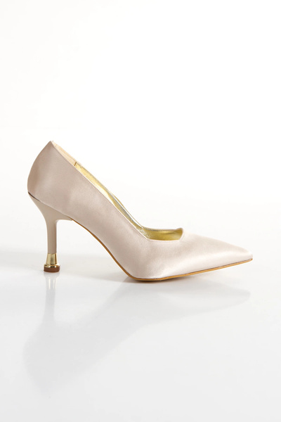 MFT AYAKKABI Ten Saten Stylish Thin Heeled Evening Shoes Suitable for Special Occasions