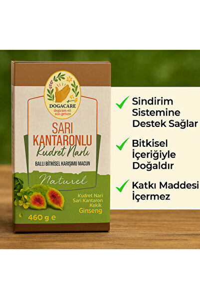 DOĞA ÇARE Doğaçare Sarı Kantaronlu Kudret Narlı Ballı Bitkisel Karışımlı Macun 460gr