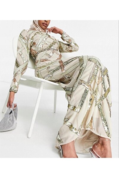 ASOS Rochie Champagne Grid