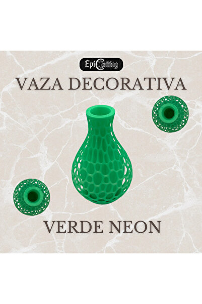 Epic Crafting Vază Decorativă, Verde Neon, Design Modern Geometric by