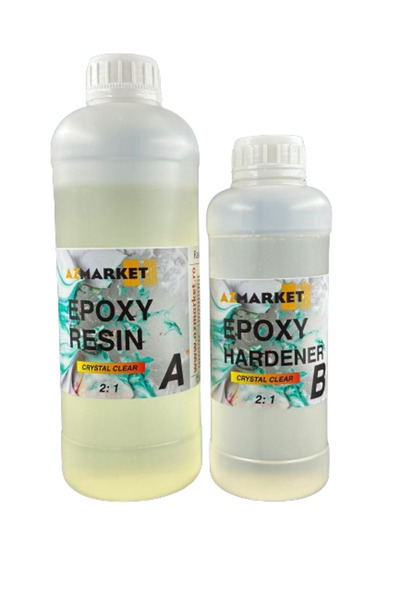 AZMarkeT Epoxy Resin Set 1.5kg, AZMarkeT, ETV, Transparent, Ideal for Jewelry, Wood, 3D Flooring