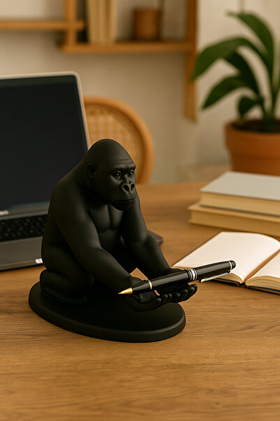 Findify Store Διακοσμητικό τηλέφωνο με τρισδιάστατη φιγούρα μαύρης γορίλας, β...