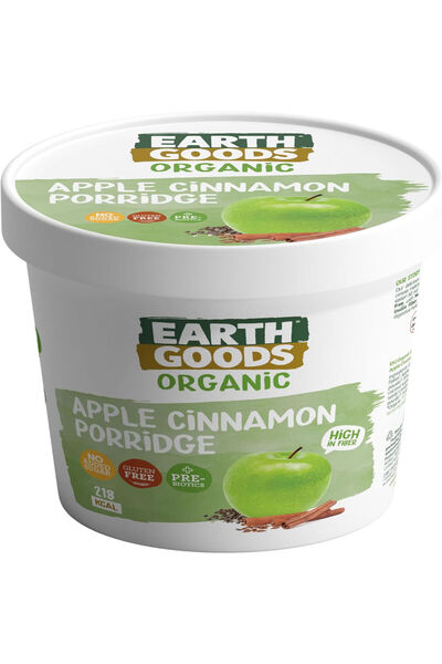 Earth Goods Organic عصيدة التفاح والقرفة الخالية من الغلوتين 60 جم × 6