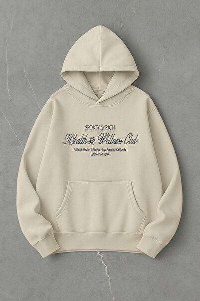 LORVEX سويت شيرت كبير الحجم مطبوع عليه Sport & Rich League