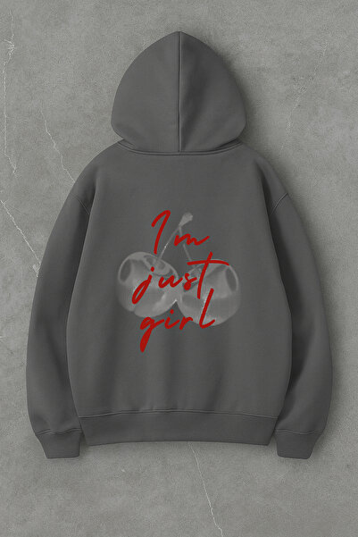LORVEX سويت شيرت نسائي من القطن مطبوع عليه I'm Just Girl مقاس كبير