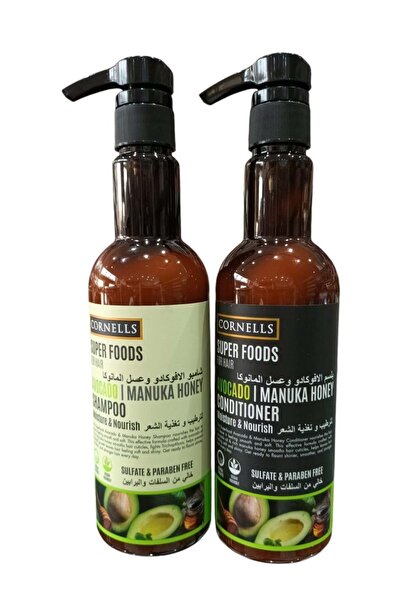 Cornells Shampoo 500ml and Conditioner 500ml Avocado and Manuka Honey to moisturize and nourish hair, free from sulfates and parabens
