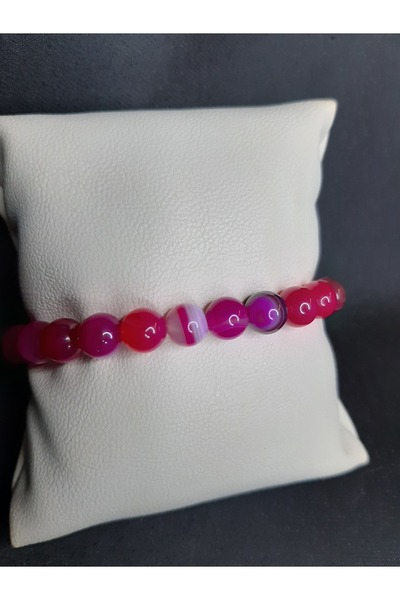 MRYart Pink Color Natural Agate Stone Bracelet