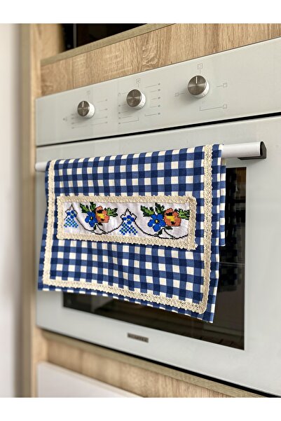 Parla Life Mavi Pötikare Kanaviçe Desenli Ocak Örtüsü