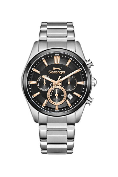 Slazenger Sl.09.2498.2.01 Men's Wristwatch |   Rose Gold Detailed Steel and B...