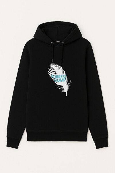 MODA Форест Гъмп Принтирана черна суитшърт с качулка за възрастни