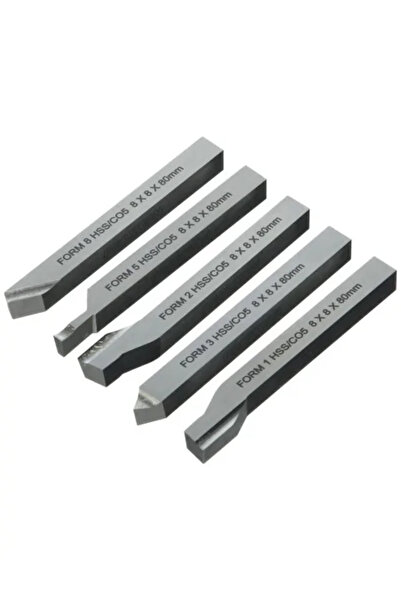 JollyMag New Set of 5 Lathe Cutters 8x8 mm, Proxxon 24530